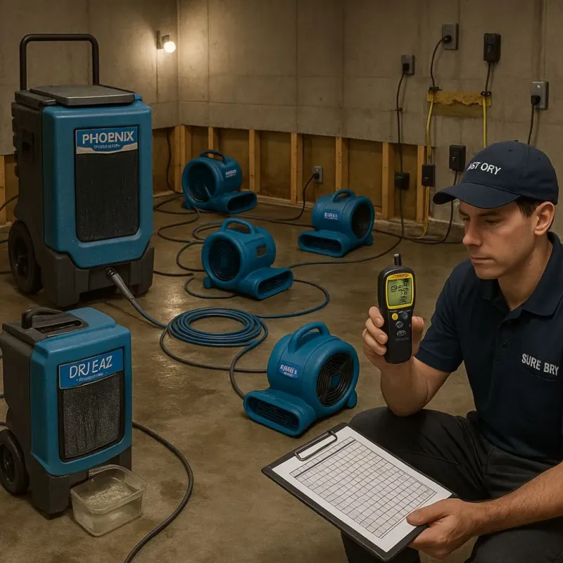 Structural Drying and Dehumidification process in Dallas County, AL